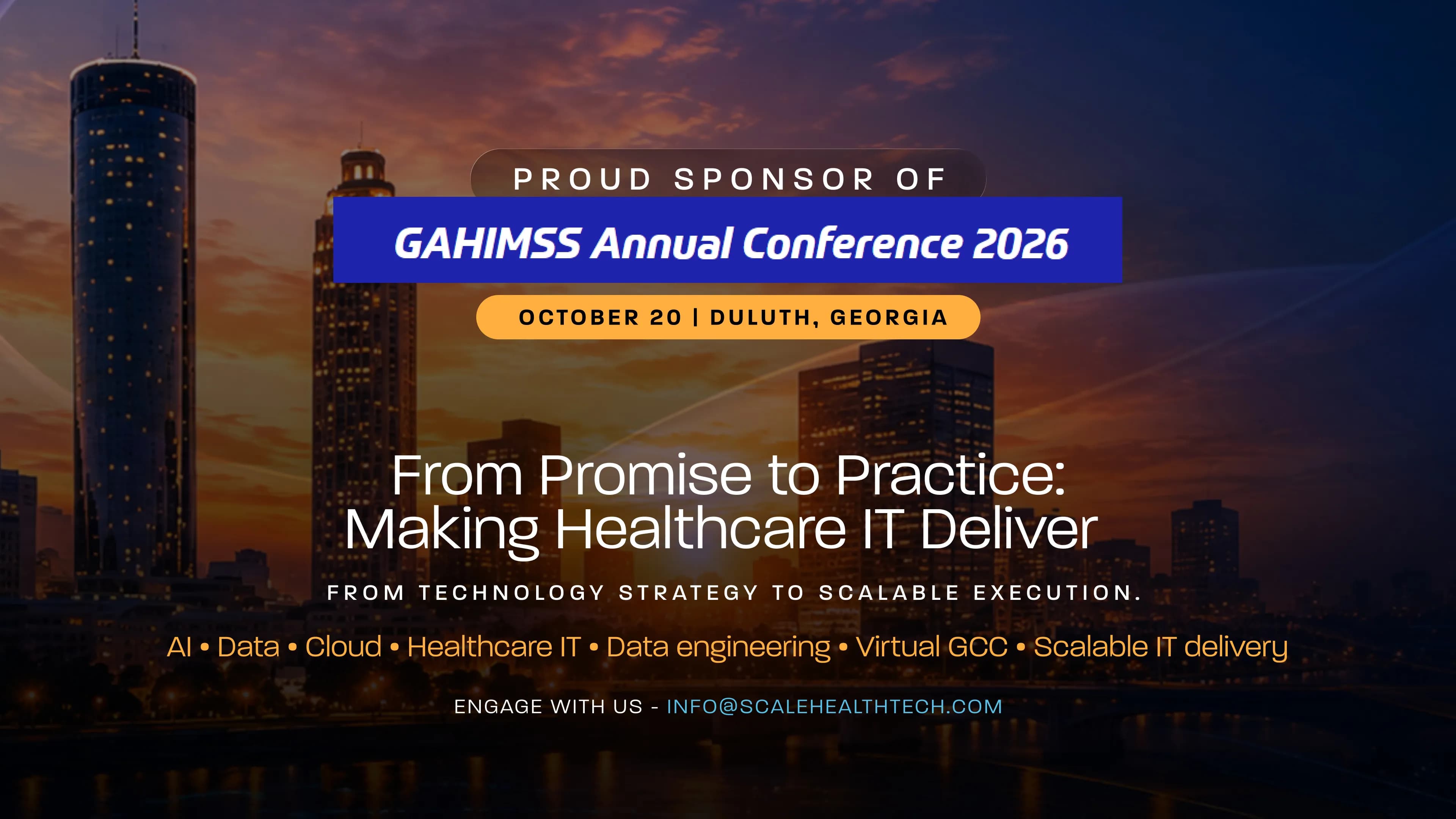 Meet ScaleHealthTech Team at GAHIMSS Annual Conference 2026